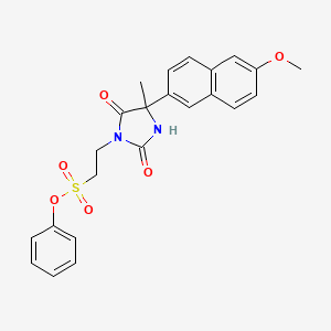 Phenyl 2-[4-(6-methoxynaphthalen-2-yl)-4-methyl-2,5-dioxoimidazolidin-1-yl]ethanesulfonate