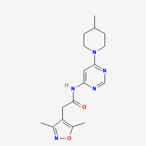 2-(3,5-dimethylisoxazol-4-yl)-N-(6-(4-methylpiperidin-1-yl)pyrimidin-4-yl)acetamide