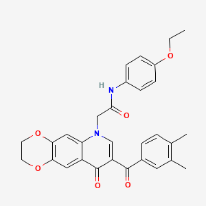 2-[8-(3,4-dimethylbenzoyl)-9-oxo-2,3-dihydro-[1,4]dioxino[2,3-g]quinolin-6-yl]-N-(4-ethoxyphenyl)acetamide