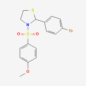 2-(4-Bromophenyl)-3-((4-methoxyphenyl)sulfonyl)thiazolidine