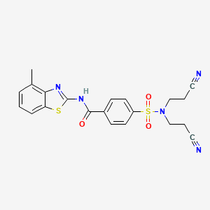 4-[bis(2-cyanoethyl)sulfamoyl]-N-(4-methyl-1,3-benzothiazol-2-yl)benzamide