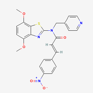 (E)-N-(4,7-dimethoxybenzo[d]thiazol-2-yl)-3-(4-nitrophenyl)-N-(pyridin-4-ylmethyl)acrylamide
