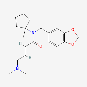 (E)-N-(1,3-Benzodioxol-5-ylmethyl)-4-(dimethylamino)-N-(1-methylcyclopentyl)but-2-enamide