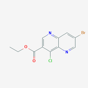 molecular formula C11H8BrClN2O2 B2450204 Ethyl 7-bromo-4-chloro-1,5-naphthyridine-3-carboxylate CAS No. 127448-21-9