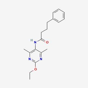 molecular formula C18H23N3O2 B2450222 N-(2-ethoxy-4,6-dimethylpyrimidin-5-yl)-4-phenylbutanamide CAS No. 2034356-21-1
