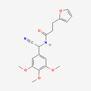 molecular formula C18H20N2O5 B2450223 N-[cyano(3,4,5-trimethoxyphenyl)methyl]-3-(furan-2-yl)propanamide CAS No. 1355585-34-0