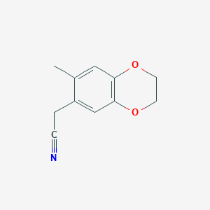 molecular formula C11H11NO2 B2450229 2-(7-Methyl-2,3-dihydro-1,4-benzodioxin-6-yl)acetonitrile CAS No. 183995-29-1