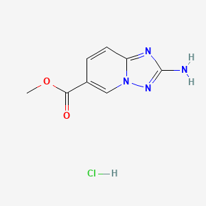molecular formula C8H9ClN4O2 B2450230 Methyl 2-amino-[1,2,4]triazolo[1,5-a]pyridine-6-carboxylate hydrochloride CAS No. 2173997-21-0