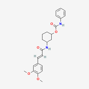 (E)-3-(3-(3,4-dimethoxyphenyl)acrylamido)cyclohexyl phenylcarbamate