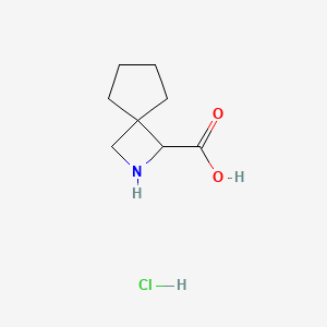 molecular formula C8H14ClNO2 B2450233 2-Azaspiro[3.4]octane-1-carboxylic acid hydrochloride CAS No. 1989659-16-6