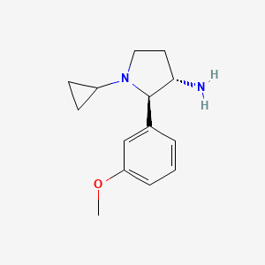 molecular formula C14H20N2O B2450238 (2R,3S)-1-Cyclopropyl-2-(3-methoxyphenyl)pyrrolidin-3-amine CAS No. 2219419-56-2