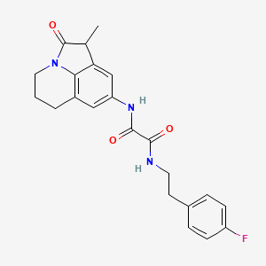 molecular formula C22H22FN3O3 B2450249 N1-(4-fluorophenethyl)-N2-(1-methyl-2-oxo-2,4,5,6-tetrahydro-1H-pyrrolo[3,2,1-ij]quinolin-8-yl)oxalamide CAS No. 898411-39-7