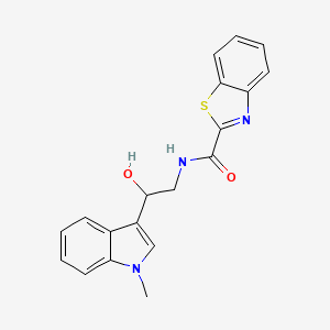 molecular formula C19H17N3O2S B2450253 N-(2-hydroxy-2-(1-methyl-1H-indol-3-yl)ethyl)benzo[d]thiazole-2-carboxamide CAS No. 1448076-49-0