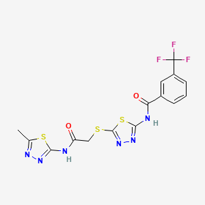 N-(5-((2-((5-methyl-1,3,4-thiadiazol-2-yl)amino)-2-oxoethyl)thio)-1,3,4-thiadiazol-2-yl)-3-(trifluoromethyl)benzamide