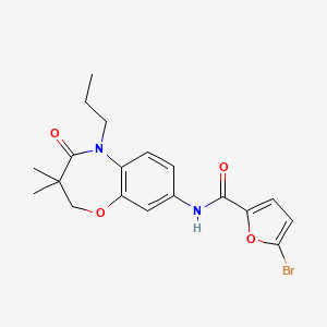 molecular formula C19H21BrN2O4 B2450258 5-bromo-N-(3,3-dimethyl-4-oxo-5-propyl-2,3,4,5-tetrahydrobenzo[b][1,4]oxazepin-8-yl)furan-2-carboxamide CAS No. 921870-21-5