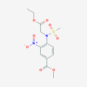 molecular formula C13H16N2O8S B2450260 Methyl 4-[N-(2-ethoxy-2-oxoethyl)methanesulfonamido]-3-nitrobenzoate CAS No. 2365418-81-9