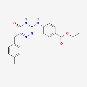 Ethyl 4-((6-(4-methylbenzyl)-5-oxo-4,5-dihydro-1,2,4-triazin-3-yl)amino)benzoate