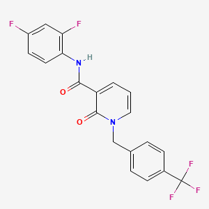molecular formula C20H13F5N2O2 B2450288 N-(2,4-difluorophenyl)-2-oxo-1-{[4-(trifluoromethyl)phenyl]methyl}-1,2-dihydropyridine-3-carboxamide CAS No. 338781-71-8