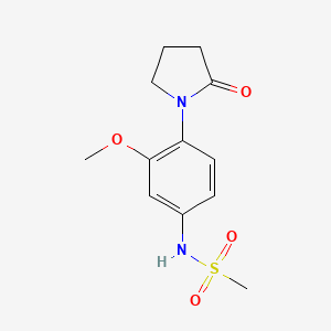 molecular formula C12H16N2O4S B2450305 N-[3-methoxy-4-(2-oxopyrrolidin-1-yl)phenyl]methanesulfonamide CAS No. 941935-32-6