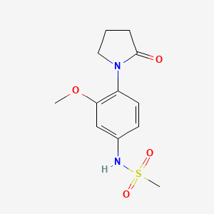 molecular formula C12H16N2O4S B2450305 N-(3-methoxy-4-(2-oxopyrrolidin-1-yl)phenyl)methanesulfonamide CAS No. 941935-32-6