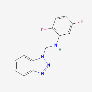 molecular formula C13H10F2N4 B2450315 N-(1H-1,2,3-苯并三唑-1-基甲基)-2,5-二氟苯胺 CAS No. 256955-21-2