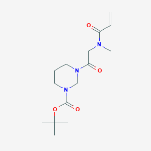 molecular formula C15H25N3O4 B2450327 Tert-butyl 3-[2-[methyl(prop-2-enoyl)amino]acetyl]-1,3-diazinane-1-carboxylate CAS No. 2361813-14-9