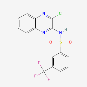 molecular formula C15H9ClF3N3O2S B2450336 N-(3-chloroquinoxalin-2-yl)-3-(trifluoromethyl)benzenesulfonamide CAS No. 863669-03-8
