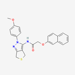 molecular formula C24H21N3O3S B2450338 N-[2-(4-methoxyphenyl)-2H,4H,6H-thieno[3,4-c]pyrazol-3-yl]-2-(naphthalen-2-yloxy)acetamide CAS No. 476458-16-9