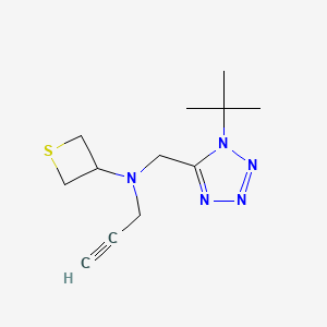 molecular formula C12H19N5S B2450371 N-[(1-tert-butyl-1H-1,2,3,4-tetrazol-5-yl)methyl]-N-(prop-2-yn-1-yl)thietan-3-amine CAS No. 2094390-10-8
