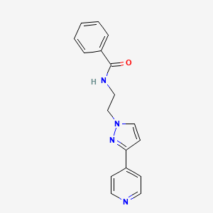molecular formula C17H16N4O B2450382 N-(2-(3-(pyridin-4-yl)-1H-pyrazol-1-yl)ethyl)benzamide CAS No. 1448129-33-6