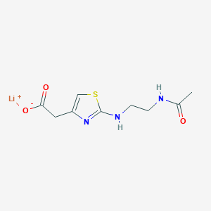 molecular formula C9H12LiN3O3S B2450405 lithium(1+) ion 2-{2-[(2-acetamidoethyl)amino]-1,3-thiazol-4-yl}acetate CAS No. 2137886-80-5