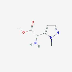 molecular formula C7H11N3O2 B2450456 Methyl 2-amino-2-(1-methyl-1H-pyrazol-5-yl)acetate CAS No. 1909309-96-1
