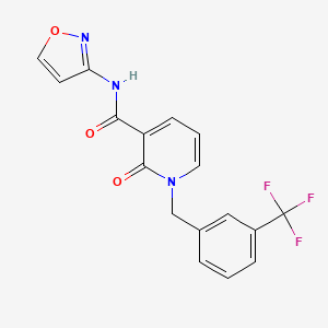 molecular formula C17H12F3N3O3 B2450472 N-(1,2-oxazol-3-yl)-2-oxo-1-{[3-(trifluoromethyl)phenyl]methyl}-1,2-dihydropyridine-3-carboxamide CAS No. 946378-58-1