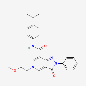 molecular formula C25H26N4O3 B2450489 N-(4-isopropylphenyl)-5-(2-methoxyethyl)-3-oxo-2-phenyl-3,5-dihydro-2H-pyrazolo[4,3-c]pyridine-7-carboxamide CAS No. 923249-81-4