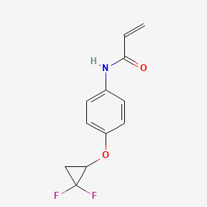 molecular formula C12H11F2NO2 B2450492 N-[4-(2,2-Difluorocyclopropyl)oxyphenyl]prop-2-enamide CAS No. 2361640-53-9