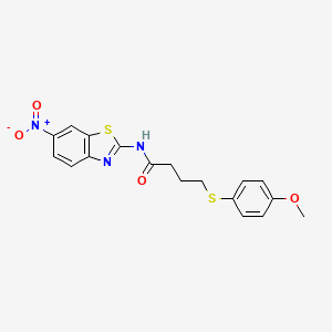 4-((4-methoxyphenyl)thio)-N-(6-nitrobenzo[d]thiazol-2-yl)butanamide