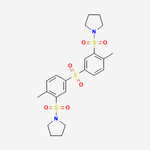 1-[2-Methyl-5-(4-methyl-3-pyrrolidin-1-ylsulfonylphenyl)sulfonylphenyl]sulfonylpyrrolidine