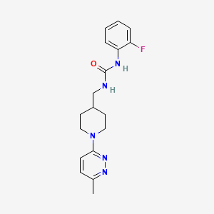 B2450538 1-(2-Fluorophenyl)-3-((1-(6-methylpyridazin-3-yl)piperidin-4-yl)methyl)urea CAS No. 1797285-42-7
