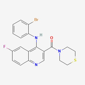 molecular formula C20H17BrFN3OS B2450580 N-(2-BROMOPHENYL)-6-FLUORO-3-(THIOMORPHOLINE-4-CARBONYL)QUINOLIN-4-AMINE CAS No. 1359128-33-8