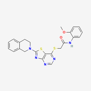 molecular formula C23H21N5O2S2 B2450593 N-(2-methoxyphenyl)-2-{[2-(1,2,3,4-tetrahydroisoquinolin-2-yl)-[1,3]thiazolo[4,5-d]pyrimidin-7-yl]sulfanyl}acetamide CAS No. 1189928-89-9