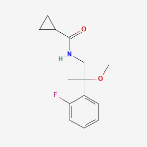 molecular formula C14H18FNO2 B2450602 N-[2-(2-Fluorophenyl)-2-methoxypropyl]cyclopropanecarboxamide CAS No. 1797694-33-7