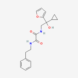 molecular formula C19H22N2O4 B2450613 N1-(2-cyclopropyl-2-(furan-2-yl)-2-hydroxyethyl)-N2-phenethyloxalamide CAS No. 1396794-32-3