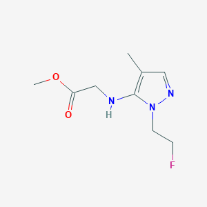 molecular formula C9H14FN3O2 B2450676 Methyl 2-[[2-(2-fluoroethyl)-4-methylpyrazol-3-yl]amino]acetate CAS No. 2247207-44-7