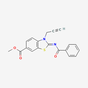 molecular formula C19H14N2O3S B2450742 Methyl 2-benzoylimino-3-prop-2-ynyl-1,3-benzothiazole-6-carboxylate CAS No. 1006287-58-6