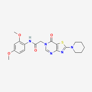 molecular formula C20H23N5O4S B2450743 N-(2,4-dimethoxyphenyl)-2-[7-oxo-2-(piperidin-1-yl)-6H,7H-[1,3]thiazolo[4,5-d]pyrimidin-6-yl]acetamide CAS No. 1224016-43-6