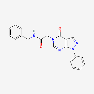 molecular formula C20H17N5O2 B2450757 N-Benzyl-2-(4-oxo-1-phenyl-1,4-dihydro-pyrazolo[3,4-d]pyrimidin-5-yl)-acetamide CAS No. 604754-46-3