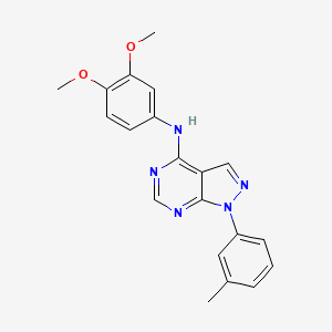 molecular formula C20H19N5O2 B2450782 N-(3,4-dimethoxyphenyl)-1-(3-methylphenyl)-1H-pyrazolo[3,4-d]pyrimidin-4-amine CAS No. 384799-62-6