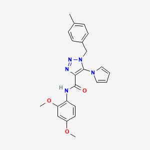 molecular formula C23H23N5O3 B2450786 N-(2,4-dimethoxyphenyl)-1-[(4-methylphenyl)methyl]-5-(1H-pyrrol-1-yl)-1H-1,2,3-triazole-4-carboxamide CAS No. 2309223-04-7