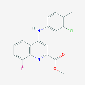 molecular formula C18H14ClFN2O2 B2450796 Methyl 4-[(3-chloro-4-methylphenyl)amino]-8-fluoroquinoline-2-carboxylate CAS No. 1207009-70-8