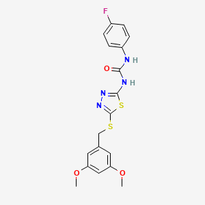1-(5-((3,5-Dimethoxybenzyl)thio)-1,3,4-thiadiazol-2-yl)-3-(4-fluorophenyl)urea